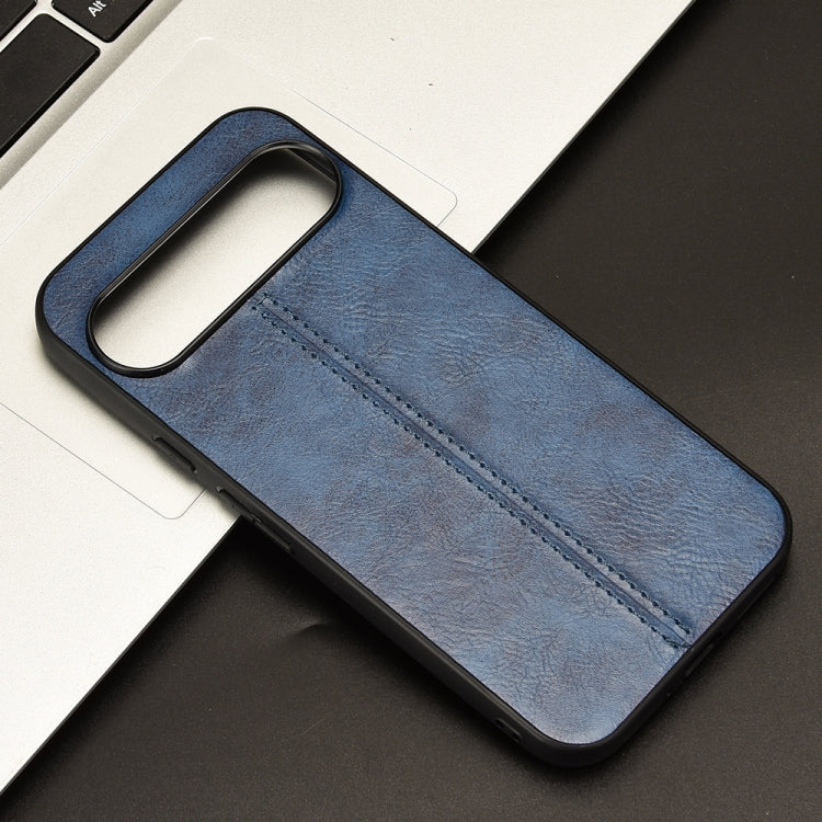 For Google Pixel 9 Sewing Cow Pattern Skin PC + PU + TPU Phone Case(Blue) - Google Cases by PMC TechLife | Online Shopping South Africa | PMC TechLife | Buy Now Pay Later Mobicred