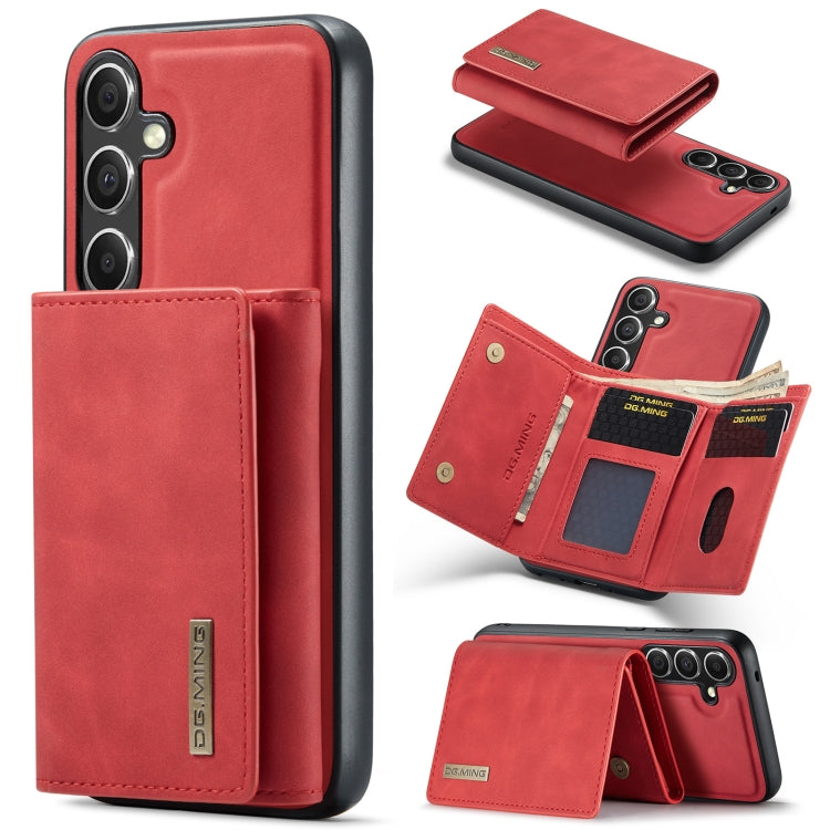 For Samsung Galaxy S24 5G DG.MING M1 Series 3-Fold Multi Card Wallet + Magnetic Phone Case(Red) - Galaxy S24 5G Cases by DG.MING | Online Shopping South Africa | PMC Jewellery | Buy Now Pay Later Mobicred