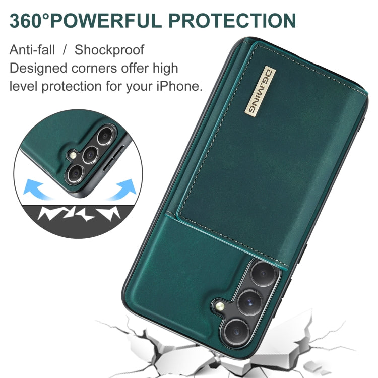 For Samsung Galaxy S24 5G DG.MING M1 Series 3-Fold Multi Card Wallet + Magnetic Phone Case(Green) - Galaxy S24 5G Cases by DG.MING | Online Shopping South Africa | PMC Jewellery | Buy Now Pay Later Mobicred