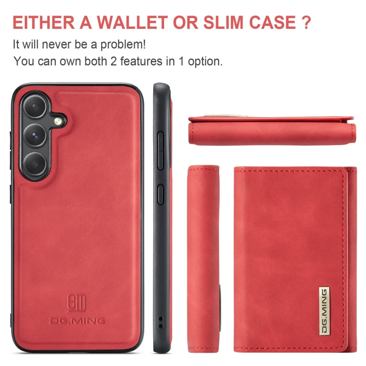 For Samsung Galaxy S24+ 5G DG.MING M1 Series 3-Fold Multi Card Wallet + Magnetic Phone Case(Red) - Galaxy S24+ 5G Cases by DG.MING | Online Shopping South Africa | PMC Jewellery | Buy Now Pay Later Mobicred