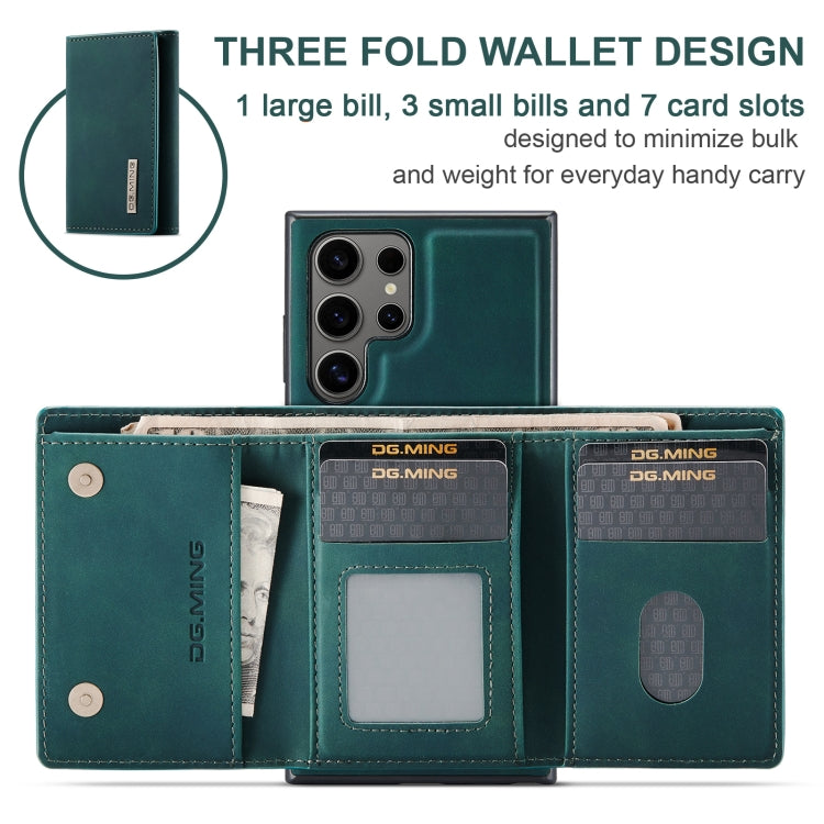 For Samsung Galaxy S24 Ultra 5G DG.MING M1 Series 3-Fold Multi Card Wallet + Magnetic Phone Case(Green) - Galaxy S24 Ultra 5G Cases by DG.MING | Online Shopping South Africa | PMC Jewellery | Buy Now Pay Later Mobicred