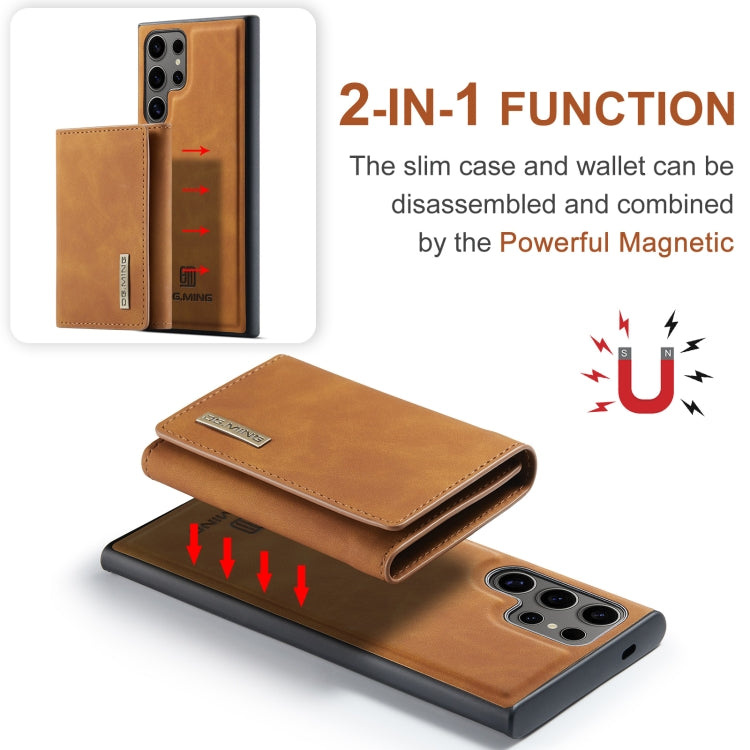 For Samsung Galaxy S24 Ultra 5G DG.MING M1 Series 3-Fold Multi Card Wallet + Magnetic Phone Case(Brown) - Galaxy S24 Ultra 5G Cases by DG.MING | Online Shopping South Africa | PMC Jewellery | Buy Now Pay Later Mobicred