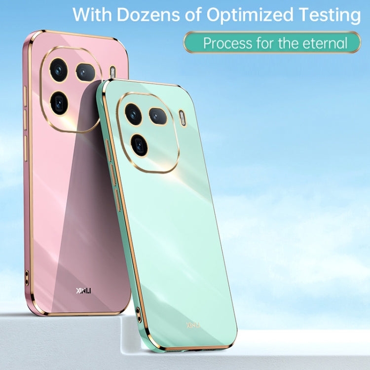 For vivo iQOO 12 Pro 5G XINLI Straight Edge 6D Electroplate TPU Phone Case(Pink) - iQOO 12 Pro Cases by XINLI | Online Shopping South Africa | PMC Jewellery | Buy Now Pay Later Mobicred