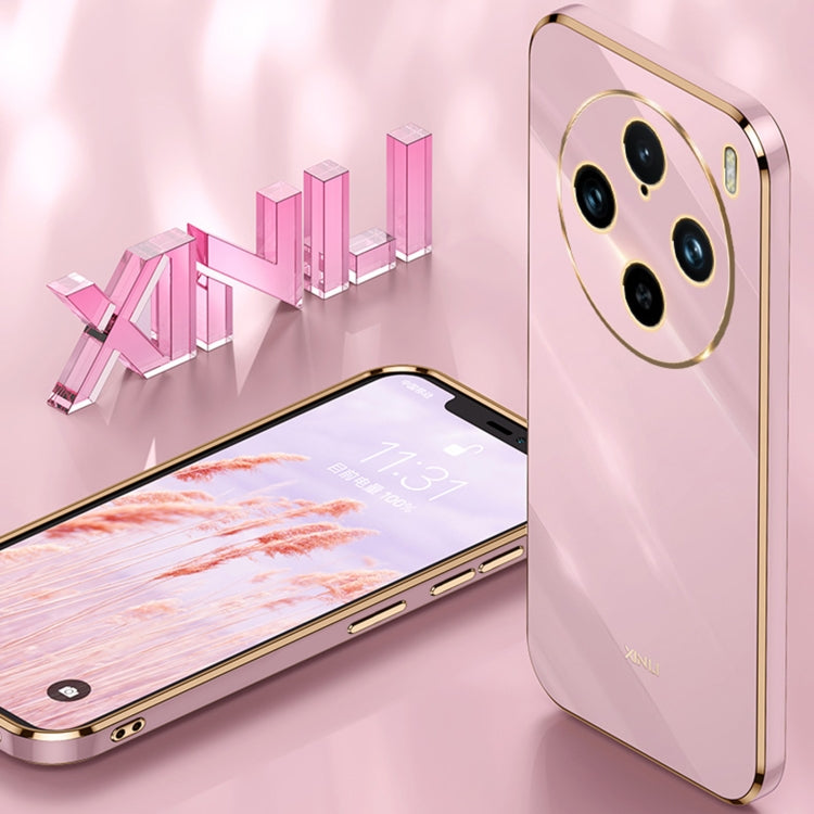 For vivo X100 Pro 5G XINLI Straight Edge 6D Electroplate TPU Phone Case(Cherry Purple) - X100 Pro Cases by XINLI | Online Shopping South Africa | PMC Jewellery | Buy Now Pay Later Mobicred