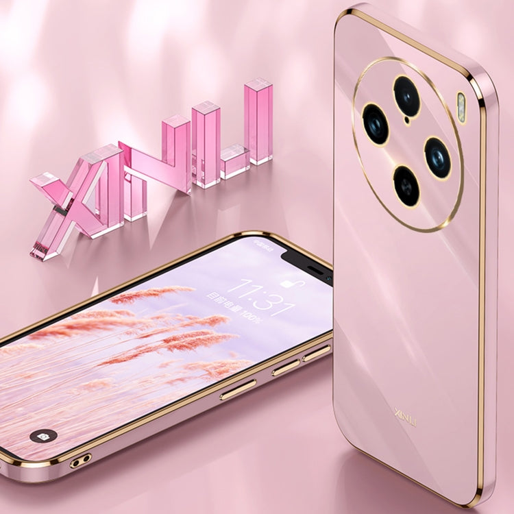 For vivo X100 Pro 5G XINLI Straight Edge 6D Electroplate TPU Phone Case(White) - X100 Pro Cases by XINLI | Online Shopping South Africa | PMC Jewellery | Buy Now Pay Later Mobicred