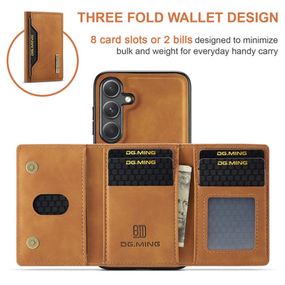 For Samsung Galaxy S24 5G DG.MING M2 Series 3-Fold Multi Card Bag + Magnetic Phone Case(Brown) - Galaxy S24 5G Cases by DG.MING | Online Shopping South Africa | PMC Jewellery | Buy Now Pay Later Mobicred