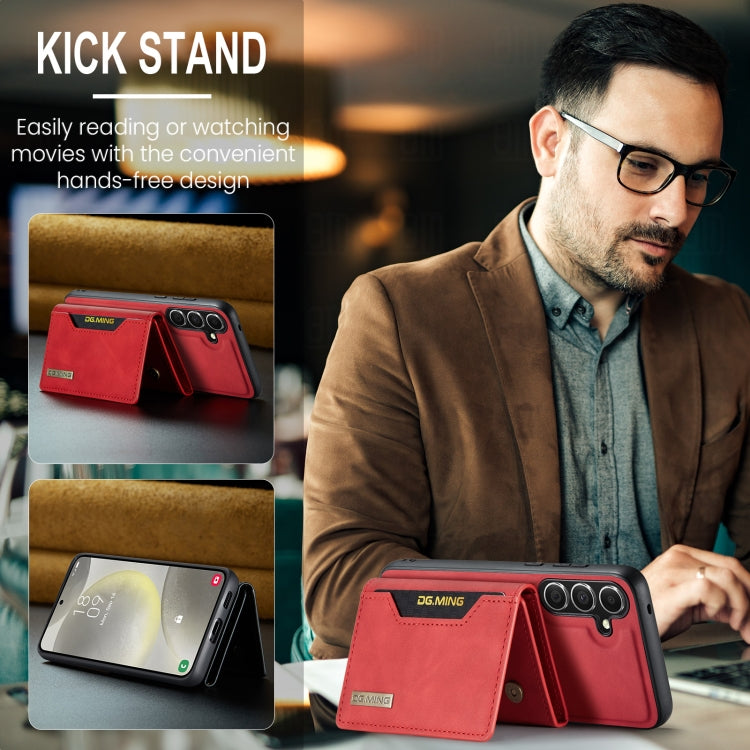 For Samsung Galaxy S24 5G DG.MING M2 Series 3-Fold Multi Card Bag + Magnetic Phone Case(Red) - free shipping - PMC Jewellery - Order now!