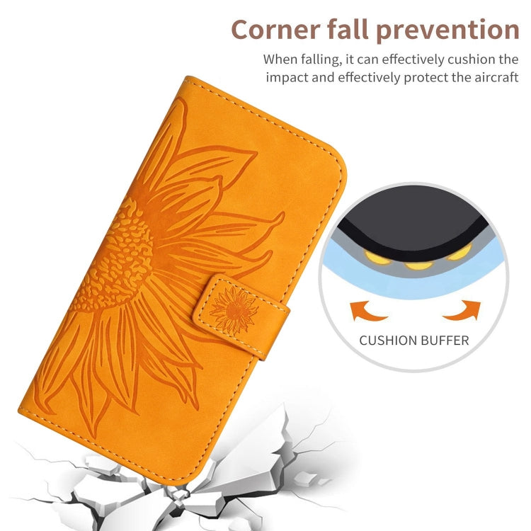 For Xiaomi 13T / 13T Pro Skin Feel Sun Flower Embossed Flip Leather Phone Case with Lanyard(Yellow) - Xiaomi Cases by PMC Jewellery | Online Shopping South Africa | PMC Jewellery | Buy Now Pay Later Mobicred