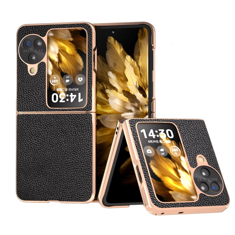 For OPPO Find N3 Flip Genuine Minol Nano Plating Phone Case(Black) - Find N3 Flip Cases by PMC TechLife | Online Shopping South Africa | PMC TechLife