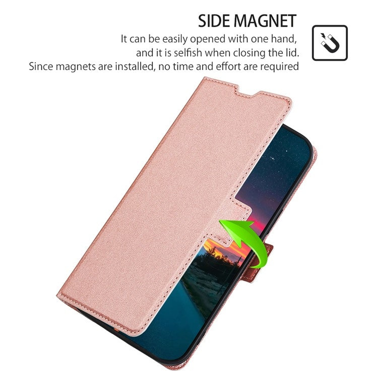 For Huawei Pura 70 Ultra-thin Voltage Side Buckle Horizontal Flip Leather Phone Case(Rose Gold) - Huawei Cases by PMC Jewellery | Online Shopping South Africa | PMC Jewellery | Buy Now Pay Later Mobicred