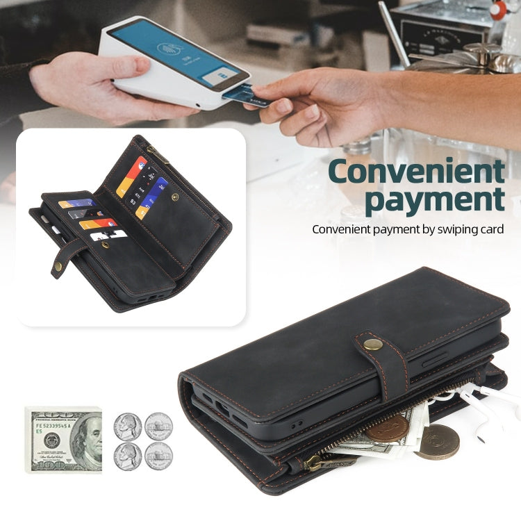 For Samsung Galaxy A33 5G Zipper Wallet Detachable MagSafe Leather Phone Case(Black) - Galaxy Phone Cases by PMC TechLife | Online Shopping South Africa | PMC TechLife