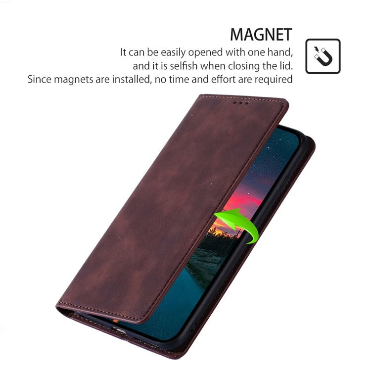 For Infinix Note 40 Pro 4G Skin Feel Magnetic Leather Phone Case(Dark Brown) - Infinix Cases by PMC TechLife | Online Shopping South Africa | PMC TechLife | Buy Now Pay Later Mobicred