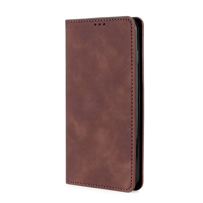 For Realme GT Neo5 SE Skin Feel Magnetic Leather Phone Case(Dark Brown) - Realme Cases by PMC Jewellery | Online Shopping South Africa | PMC Jewellery | Buy Now Pay Later Mobicred