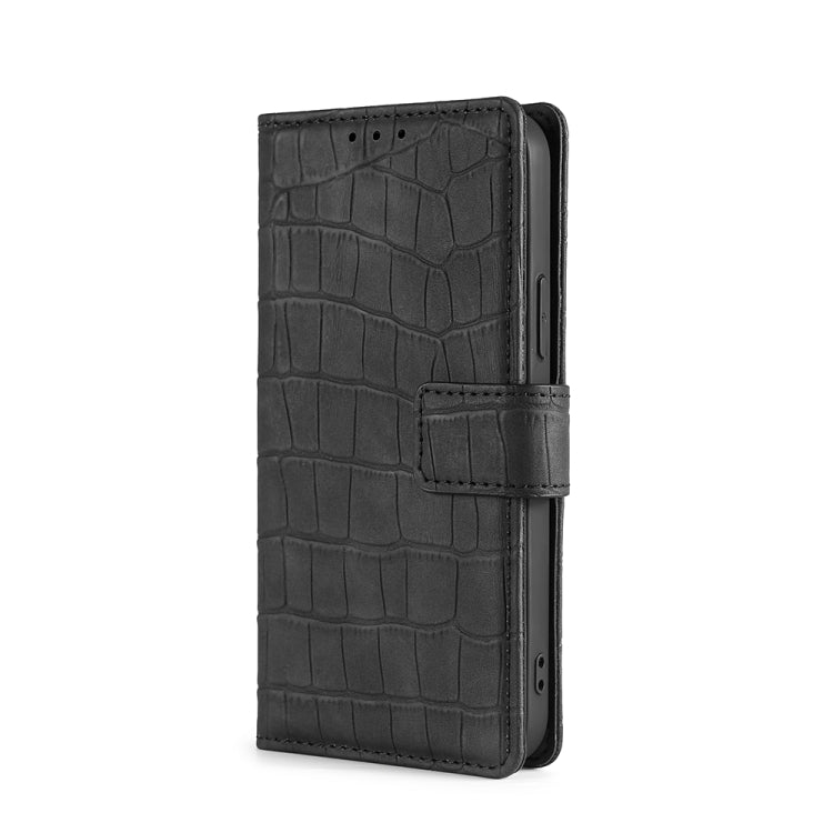 For Realme GT Neo5 SE Skin Feel Crocodile Magnetic Clasp Leather Phone Case(Black) - Realme Cases by PMC TechLife | Online Shopping South Africa | PMC TechLife | Buy Now Pay Later Mobicred