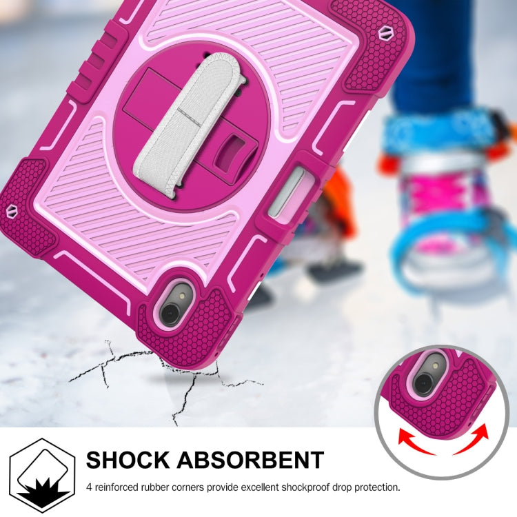 For Huawei MatePad 11 2023 360 Degree Rotation PC Contrast Silicone Tablet Case(Rose Red + Pink) - Huawei by PMC TechLife | Online Shopping South Africa | PMC TechLife | Buy Now Pay Later Mobicred