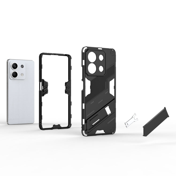 For Xiaomi Redmi Note 13 Punk Armor 2 in 1 PC + TPU Phone Case(Black) - Note 13 Cases by PMC TechLife | Online Shopping South Africa | PMC TechLife | Buy Now Pay Later Mobicred
