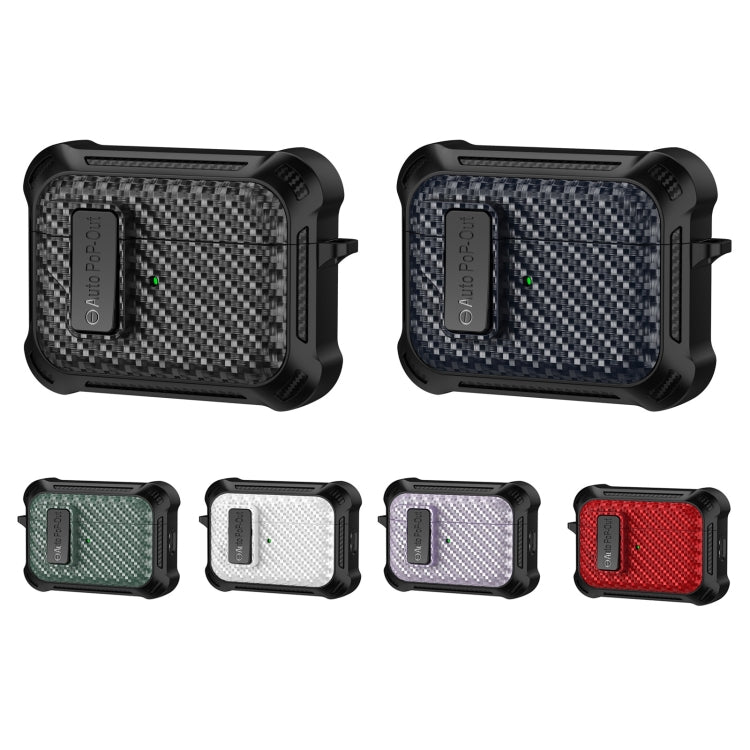 For AirPods Pro Alpha Carbon Fiber Wireless Bluetooth Earphone Protective Case(Black) - For AirPods Pro by PMC Jewellery | Online Shopping South Africa | PMC Jewellery | Buy Now Pay Later Mobicred