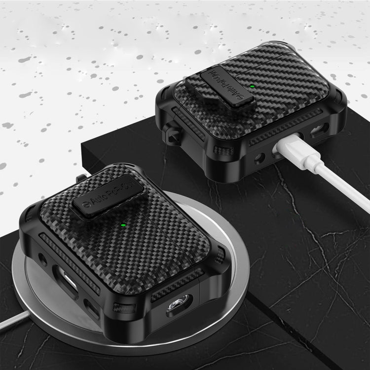 For AirPods Pro 2 Alpha Carbon Fiber Wireless Bluetooth Earphone Protective Case(Red) - For AirPods Pro 2 by PMC Jewellery | Online Shopping South Africa | PMC Jewellery | Buy Now Pay Later Mobicred
