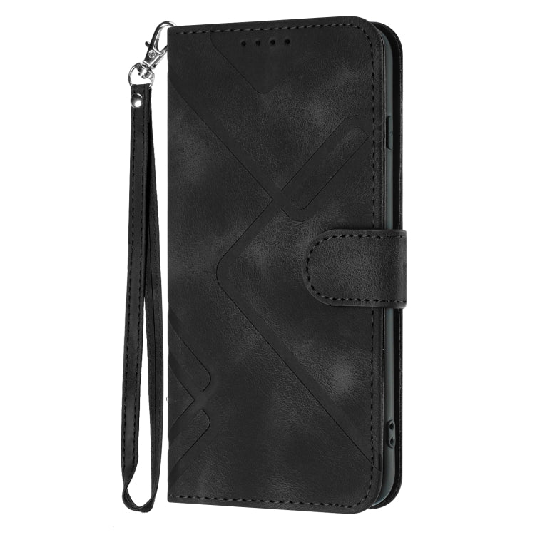 For Google Pixel 9 Pro Line Pattern Skin Feel Leather Phone Case(Black) - Google Cases by PMC TechLife | Online Shopping South Africa | PMC TechLife | Buy Now Pay Later Mobicred