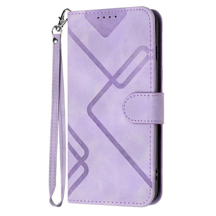 For Google Pixel 9 Pro Line Pattern Skin Feel Leather Phone Case(Light Purple) - Google Cases by PMC TechLife | Online Shopping South Africa | PMC TechLife | Buy Now Pay Later Mobicred