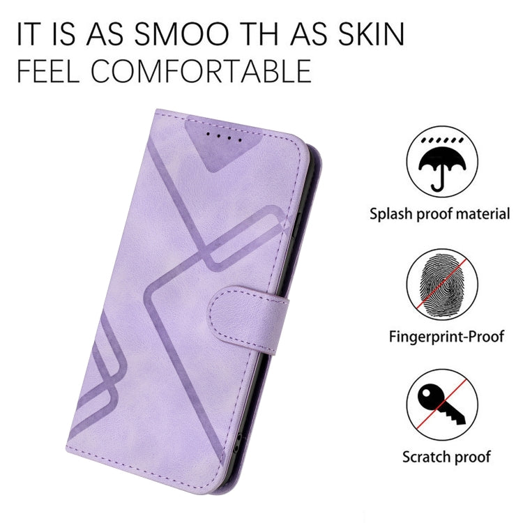 For Google Pixel 9 Pro Line Pattern Skin Feel Leather Phone Case(Light Purple) - Google Cases by PMC TechLife | Online Shopping South Africa | PMC TechLife | Buy Now Pay Later Mobicred
