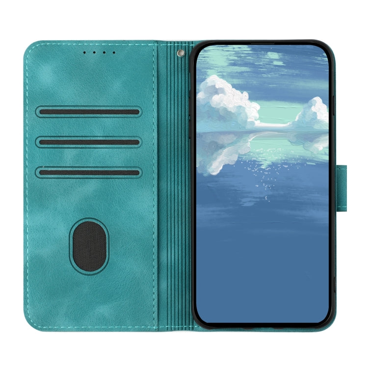 For Google Pixel 9 Pro Line Pattern Skin Feel Leather Phone Case(Light Blue) - Google Cases by PMC TechLife | Online Shopping South Africa | PMC TechLife | Buy Now Pay Later Mobicred