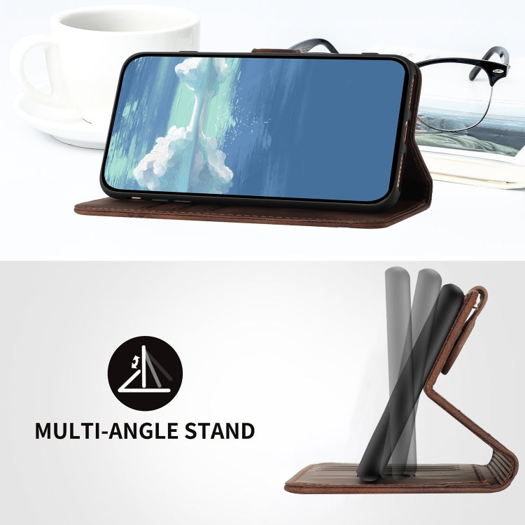 For Google Pixel 9 Line Pattern Skin Feel Leather Phone Case(Coffee) - Google Cases by PMC TechLife | Online Shopping South Africa | PMC TechLife | Buy Now Pay Later Mobicred