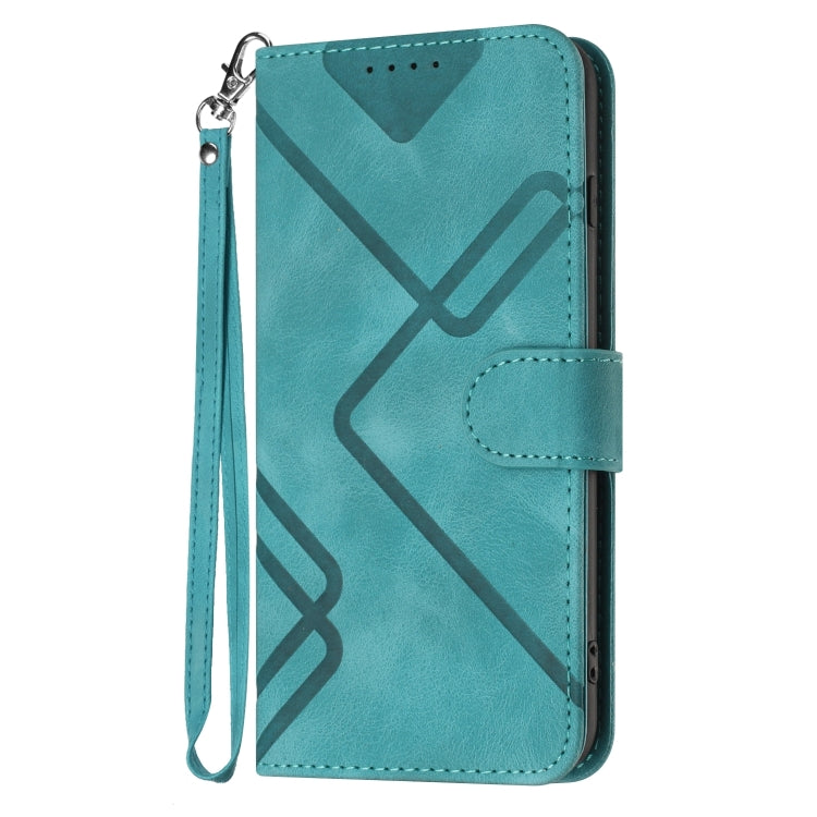 For Google Pixel 9 Line Pattern Skin Feel Leather Phone Case(Light Blue) - Google Cases by PMC TechLife | Online Shopping South Africa | PMC TechLife | Buy Now Pay Later Mobicred