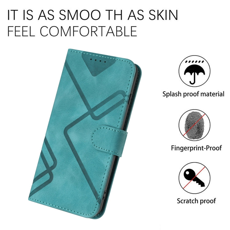 For Google Pixel 9 Line Pattern Skin Feel Leather Phone Case(Light Blue) - Google Cases by PMC TechLife | Online Shopping South Africa | PMC TechLife | Buy Now Pay Later Mobicred