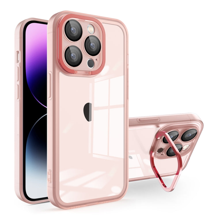 For iPhone 15 Plus Invisible Lens Bracket Matte Transparent MagSafe Phone Case(Pink) - iPhone 15 Plus Cases by PMC TechLife | Online Shopping South Africa | PMC TechLife