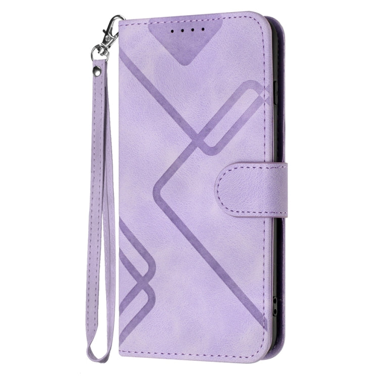 For Motorola Edge 5G 2024 Line Pattern Skin Feel Leather Phone Case(Light Purple) - Motorola Cases by PMC Jewellery | Online Shopping South Africa | PMC Jewellery | Buy Now Pay Later Mobicred