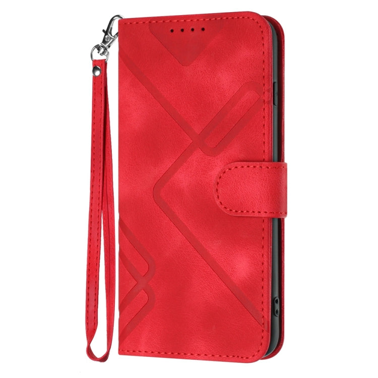 For Motorola Moto G Stylus 5G 2024 Line Pattern Skin Feel Leather Phone Case(Red) - Motorola Cases by PMC Jewellery | Online Shopping South Africa | PMC Jewellery | Buy Now Pay Later Mobicred