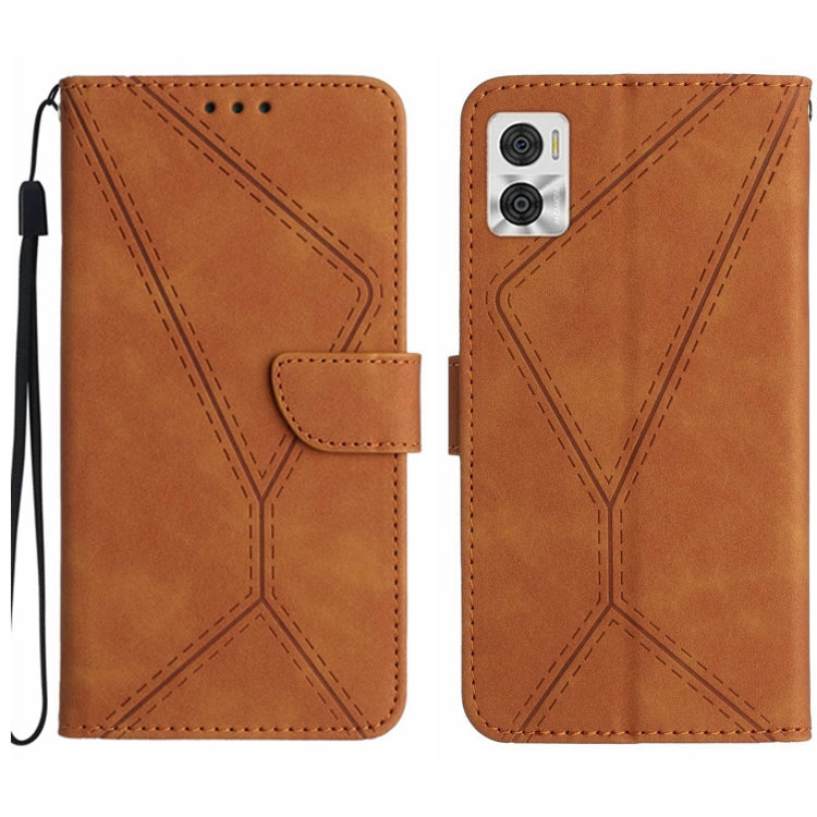 For Motorola Moto E22 / E22i 4G Stitching Embossed Leather Phone Case(Brown) - free shipping - PMC TechLife - Order now!