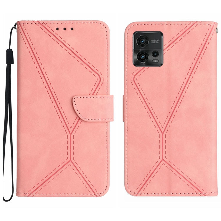For Motorola Moto G72 4G Stitching Embossed Leather Phone Case(Pink) - free shipping - PMC TechLife - Order now!