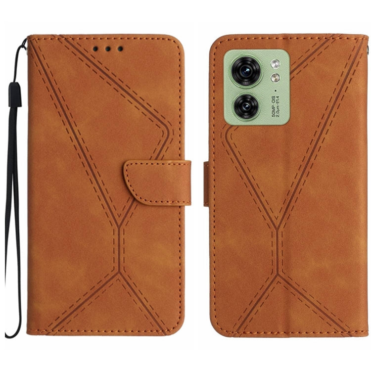 For Motorola Edge 40 Stitching Embossed Leather Phone Case(Brown) - free shipping - PMC TechLife - Order now!