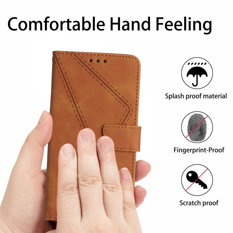 For Motorola Moto G Power 5G 2024 Stitching Embossed Leather Phone Case(Brown) - Motorola Cases by PMC Jewellery | Online Shopping South Africa | PMC Jewellery | Buy Now Pay Later Mobicred