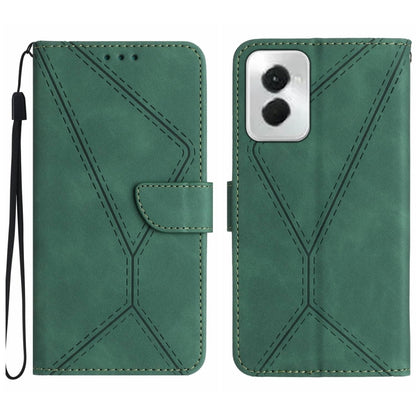 For Motorola Moto G Power 5G 2024 Stitching Embossed Leather Phone Case(Green) - Motorola Cases by PMC Jewellery | Online Shopping South Africa | PMC Jewellery | Buy Now Pay Later Mobicred