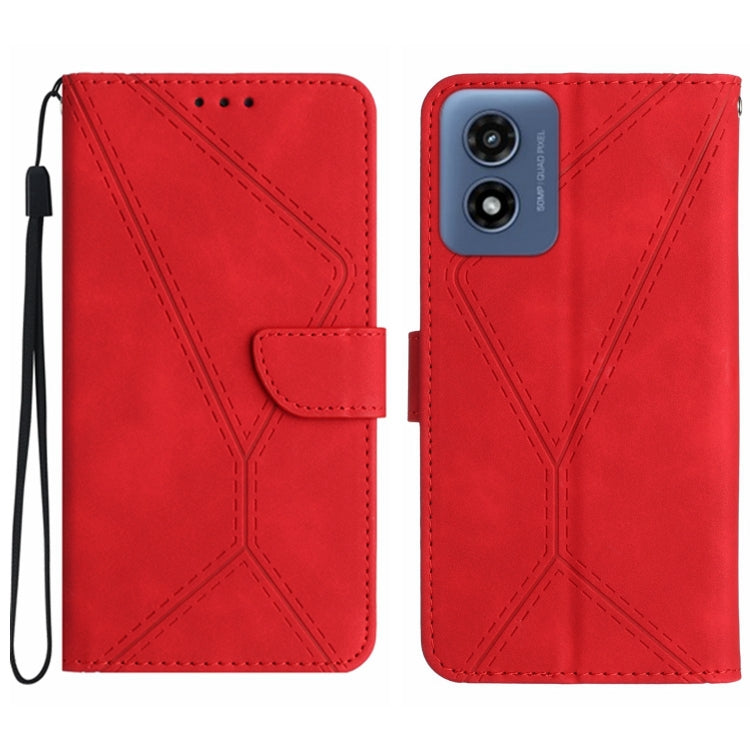 For Motorola Moto E14 Stitching Embossed Leather Phone Case(Red) - free shipping - PMC TechLife - Order now!