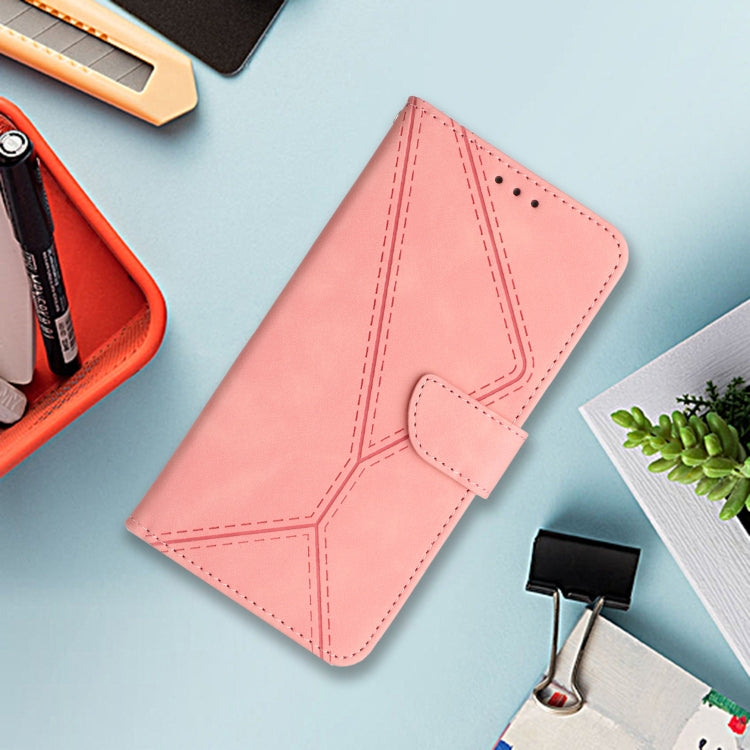 For Motorola Moto E14 Stitching Embossed Leather Phone Case(Pink) - free shipping - PMC TechLife - Order now!