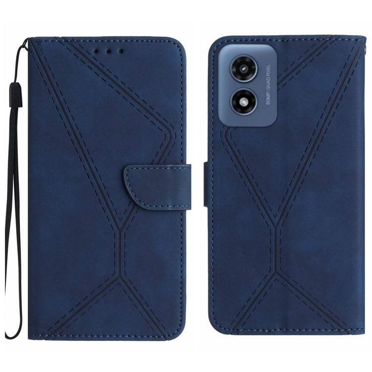 For Motorola Moto E14 Stitching Embossed Leather Phone Case(Blue) - free shipping - PMC TechLife - Order now!