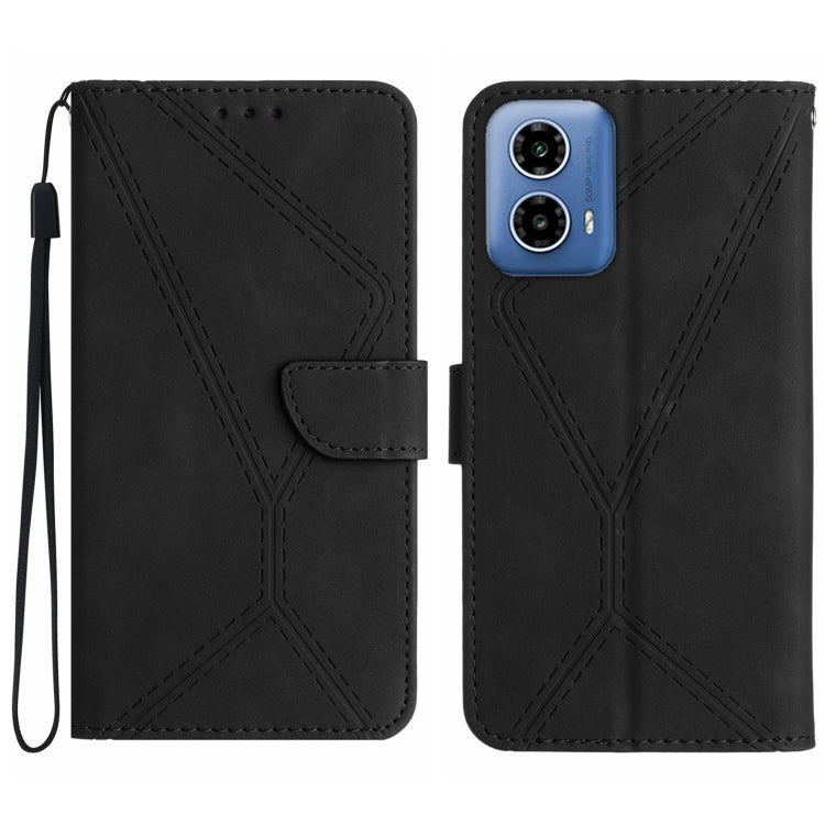 For Motorola Moto G45 5G Stitching Embossed Leather Phone Case(Black) - free shipping - PMC TechLife - Order now!
