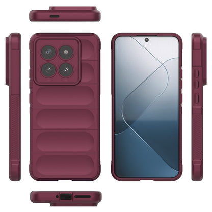 For Xiaomi 14 Pro 5G Magic Shield TPU + Flannel Phone Case(Wine Red) - 14 Pro Cases by PMC Jewellery | Online Shopping South Africa | PMC Jewellery | Buy Now Pay Later Mobicred