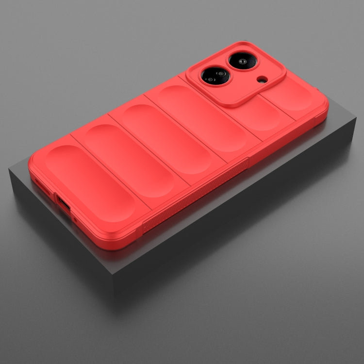 For Xiaomi Redmi 13C 4G Global Magic Shield TPU + Flannel Phone Case(Red) - 13C Cases by PMC TechLife | Online Shopping South Africa | PMC TechLife | Buy Now Pay Later Mobicred