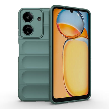 For Xiaomi Redmi 13C 4G Global Magic Shield TPU + Flannel Phone Case(Dark Green) - 13C Cases by PMC Jewellery | Online Shopping South Africa | PMC Jewellery | Buy Now Pay Later Mobicred