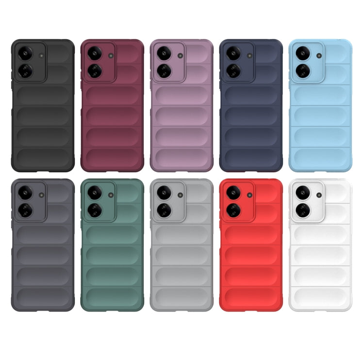For Xiaomi Redmi 13C 4G Global Magic Shield TPU + Flannel Phone Case(Dark Green) - 13C Cases by PMC TechLife | Online Shopping South Africa | PMC TechLife | Buy Now Pay Later Mobicred