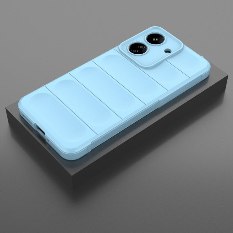 For Xiaomi Redmi 13C 4G Global Magic Shield TPU + Flannel Phone Case(Light Blue) - 13C Cases by PMC TechLife | Online Shopping South Africa | PMC TechLife | Buy Now Pay Later Mobicred