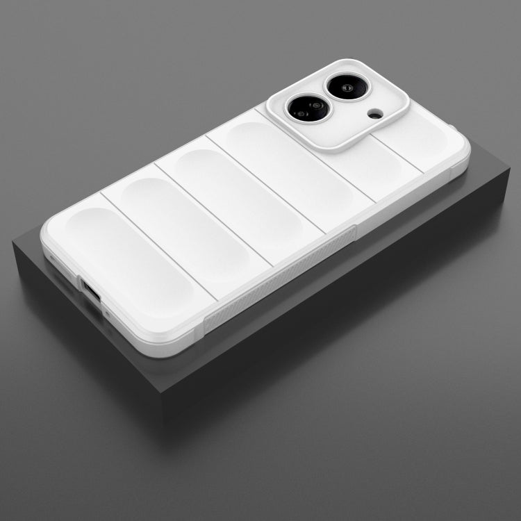 For Xiaomi Redmi 13C 4G Global Magic Shield TPU + Flannel Phone Case(White) - 13C Cases by PMC TechLife | Online Shopping South Africa | PMC TechLife | Buy Now Pay Later Mobicred