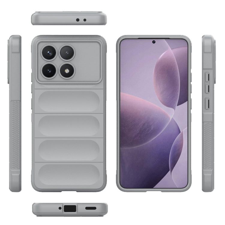 For Xiaomi Redmi K70 / K70 Pro 5G Magic Shield TPU + Flannel Phone Case(Grey) - K70 Pro Cases by PMC TechLife | Online Shopping South Africa | PMC TechLife | Buy Now Pay Later Mobicred
