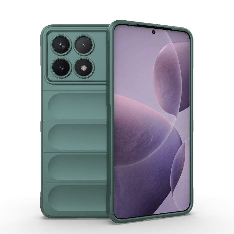 For Xiaomi Redmi K70 / K70 Pro 5G Magic Shield TPU + Flannel Phone Case(Dark Green) - K70 Pro Cases by PMC TechLife | Online Shopping South Africa | PMC TechLife | Buy Now Pay Later Mobicred