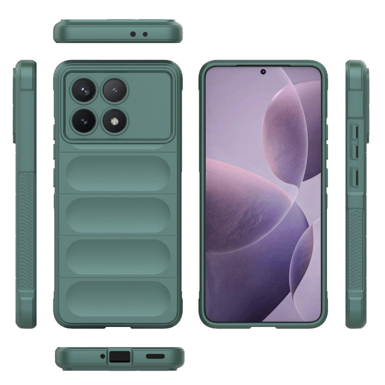 For Xiaomi Redmi K70 / K70 Pro 5G Magic Shield TPU + Flannel Phone Case(Dark Green) - K70 Pro Cases by PMC TechLife | Online Shopping South Africa | PMC TechLife | Buy Now Pay Later Mobicred